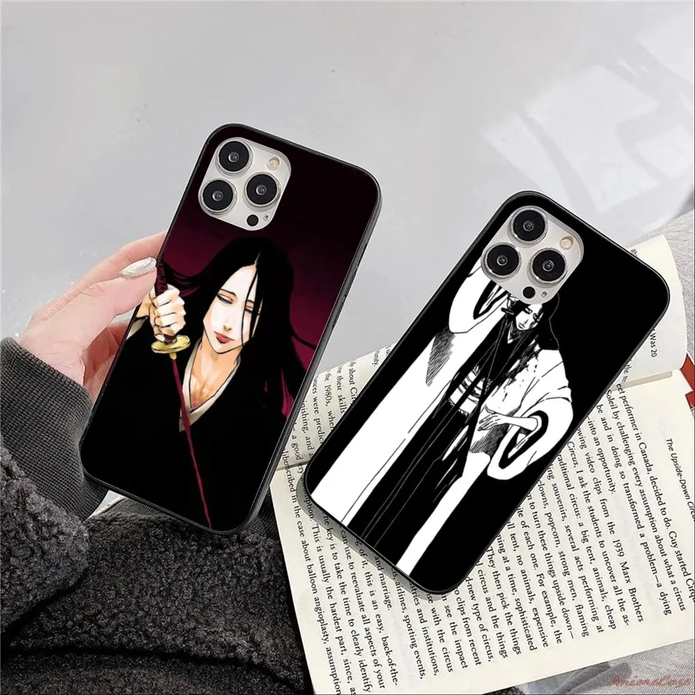 Bleach Unohana Mobile Cell Phone Case for iPhone 15 14 13 12 11 XS X 8 7 6 Plus Mini Pro Max SE 2022 Black Phone Cover Funda