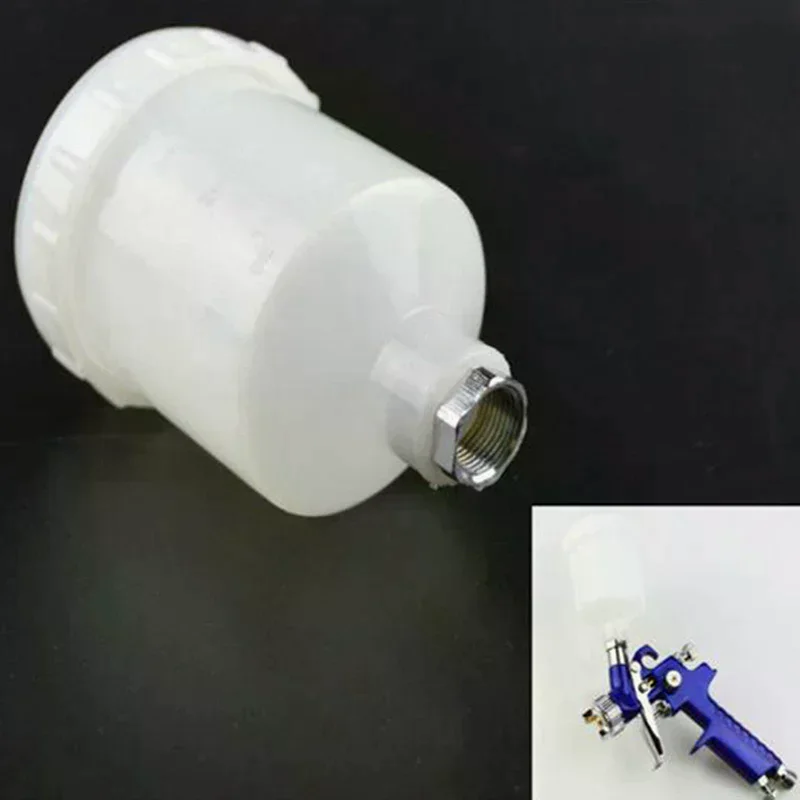 Picture 5: 125ml 250ml 600ml Plastic Spray Paint Pot Sprayer Cup Air Gravity Feed Fastmover Thread Connector For Spray Gun Tools