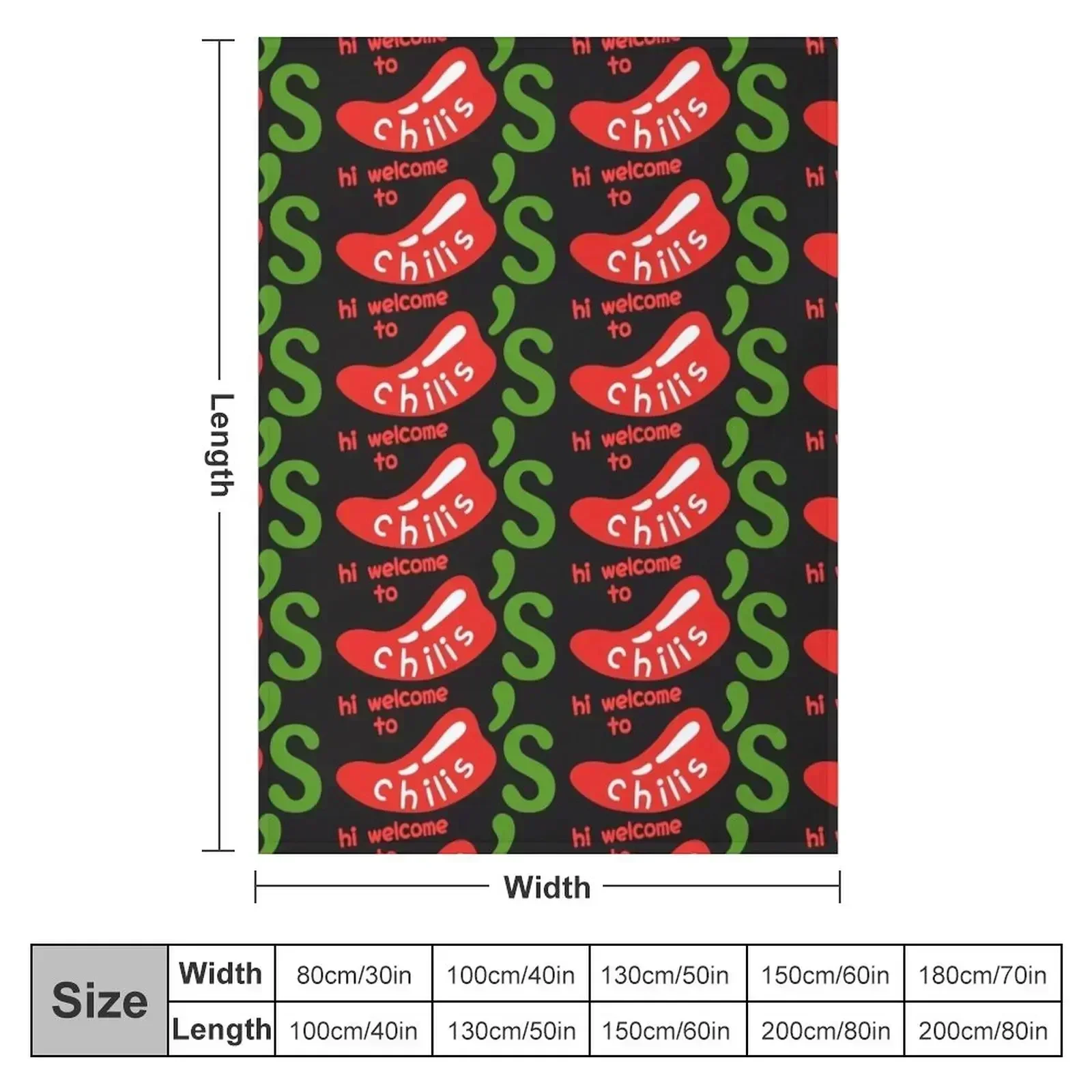 Hi Welcome To Chili’s Throw Blanket couch cozy soft plush fuzzy picnic outdoor blanket