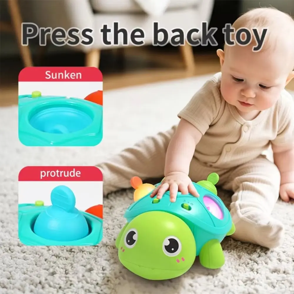 Light&Music Musical Turtle Flat Ground Escape Educational Moving Walking Turtle Catch Up Simulation Crawling Turtle For Babies