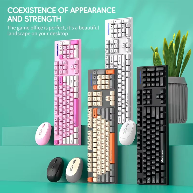 Shipadoo 2.4G Wireless/Wired Gaming Keyboard and Mouse Combo PC Computer Wireless Laptop Desktop Office Accessories Keyboard Set image 2