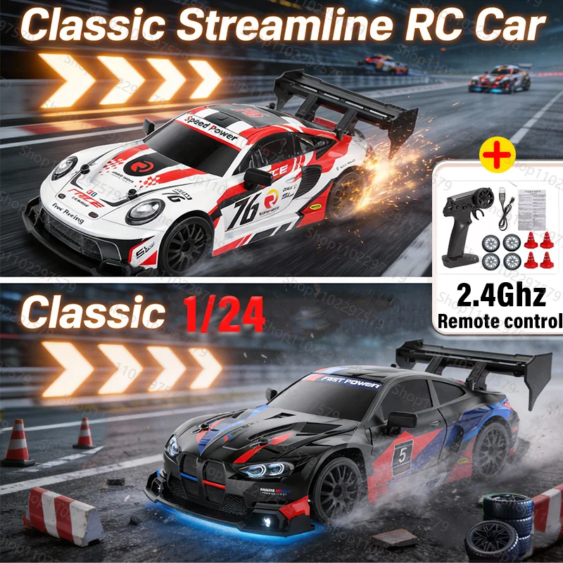 Coche RC Drift 2026 a escala 1:24 con control remoto de 2,4 GHz, tracción 4x4 y luces LED. Velocidad máxima de 25 km/h. Ideal para niños y adultos. El regalo de cumpleaños perfecto.