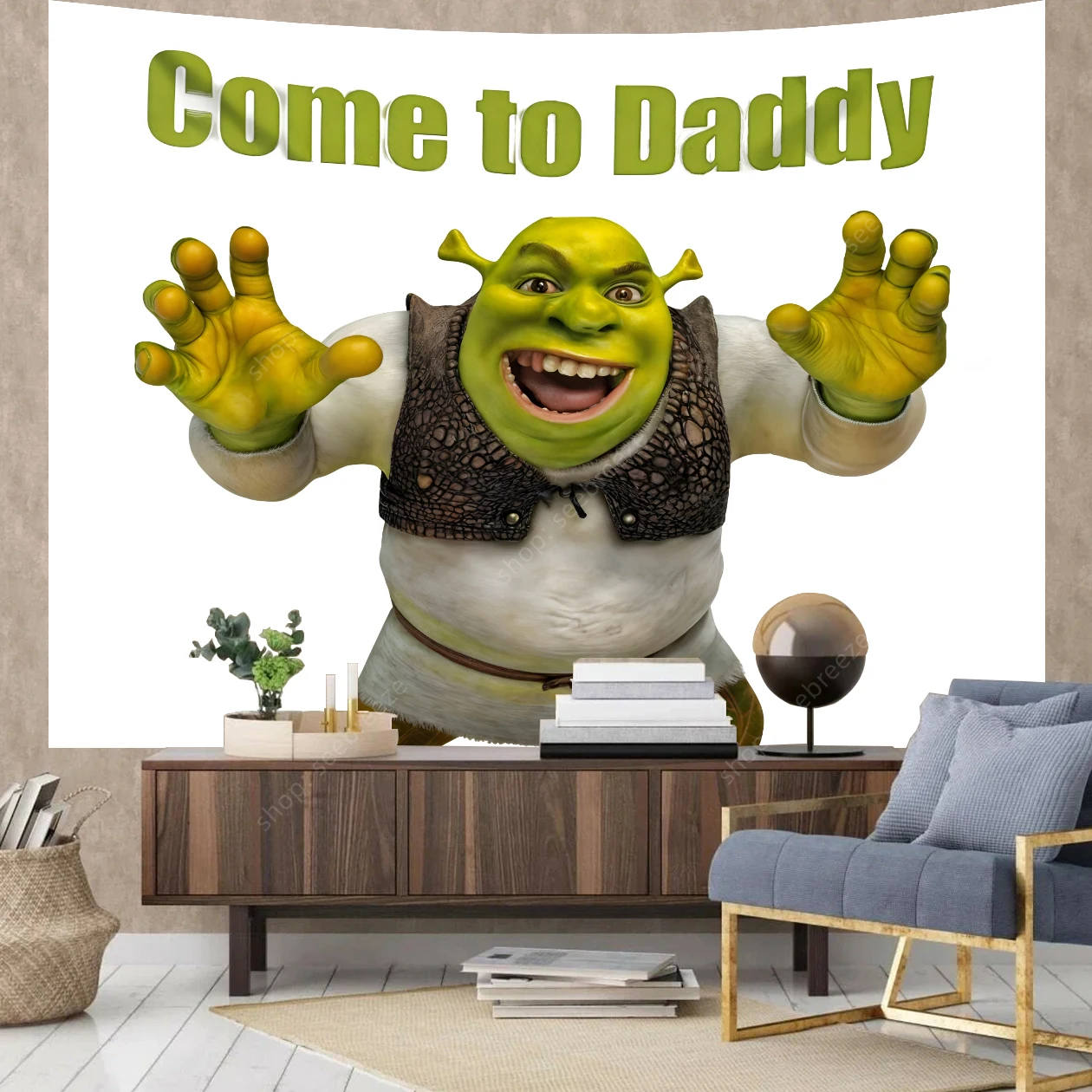 Shrek Pink Tapestry Get Out of My Swamp Tapestries Funny Meme Tapestry Wall Hanging Art Poster for Bedroom Living Room Decor