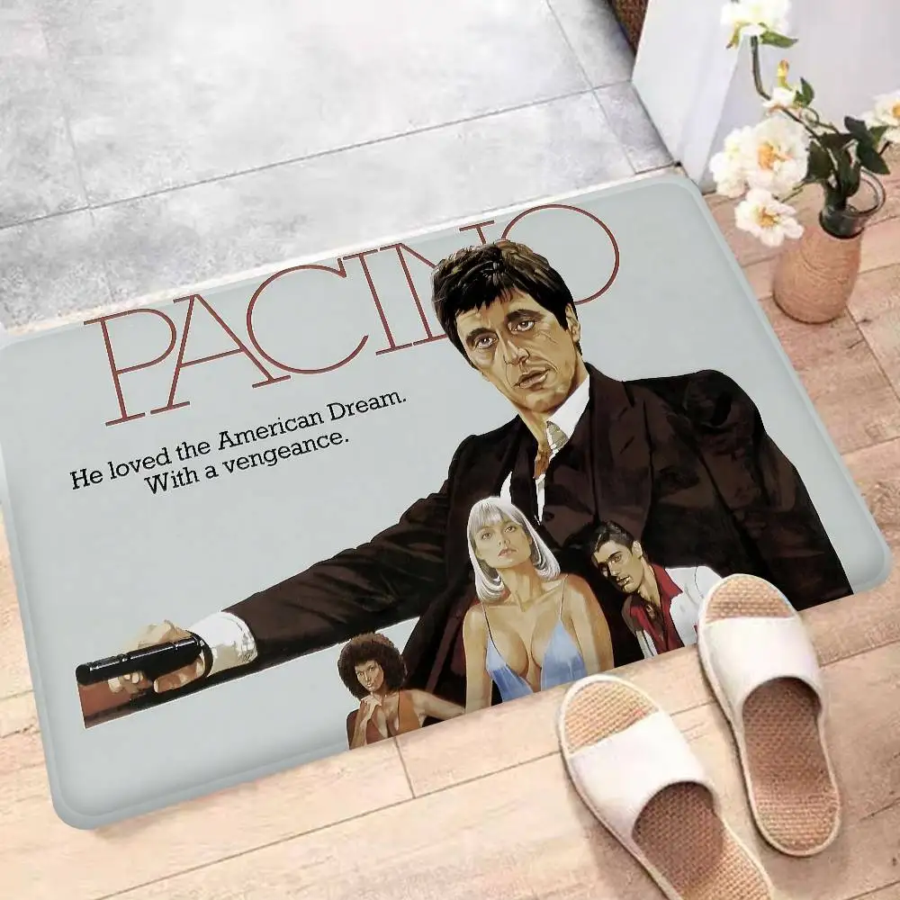 S-Scarface Classic Movie Floor Mat INS Style Soft Bedroom Floor House Laundry Room Mat Anti-skid Household Carpets
