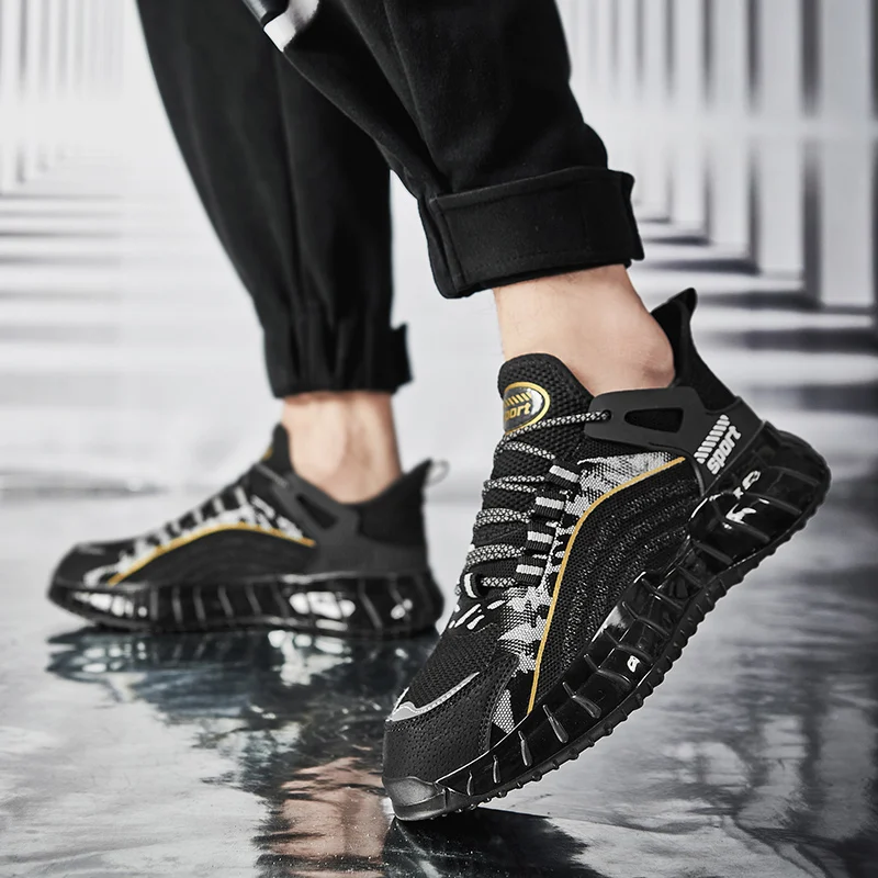 

Новая повседневная мужская спортивная обувь из дышащей сетки на шнуровке, модная, универсальная и модная повседневная спортивная обувь с круглым носком