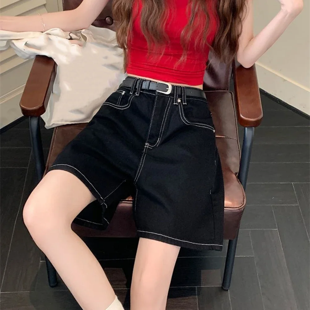 2025년 새로운! 트렌디한 핫 걸 스타일 더블 라인 하이 웨이스트 와이드 레그 팬츠, 루즈하면서도 슬림한 캐주얼 & 패셔너블한 룩