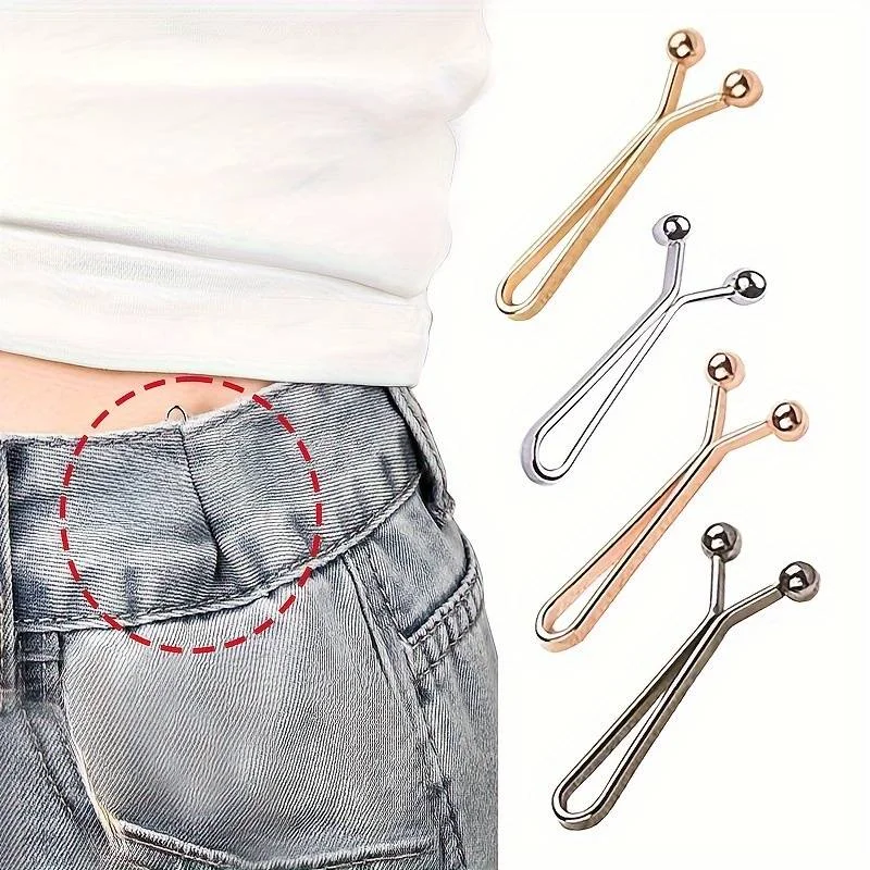 12pcs Jeans Skirts Detachable Buckle Adjustable Sleeve Clip For Pants Waist Tightening Sleeve Reduction Clip For Clothing Decor