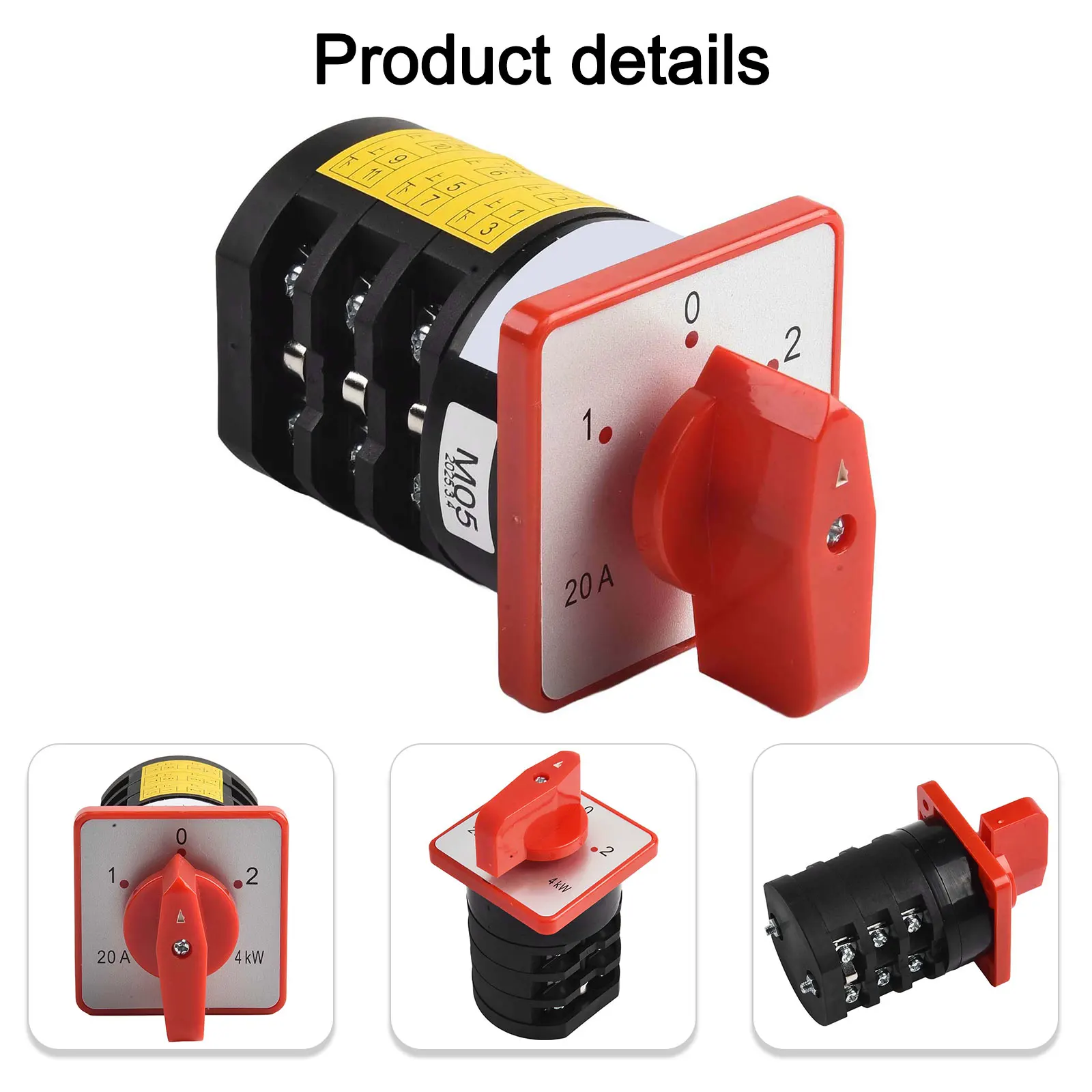 3 Position Switch 380V Control Electrical Installation 80*60*60 Mm Flame Retardant Material For Motor Applications