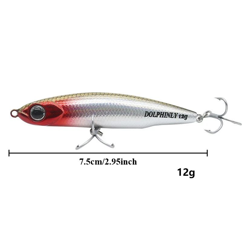 1 Stück 7,5cm 12g Micro Sinking Pencil Köder Vibrierender Kleiner Silberfisch-Köder zum Angeln auf Kleinen Schwarzbarschen und Süßwasser-Weißfisch – Detail 2