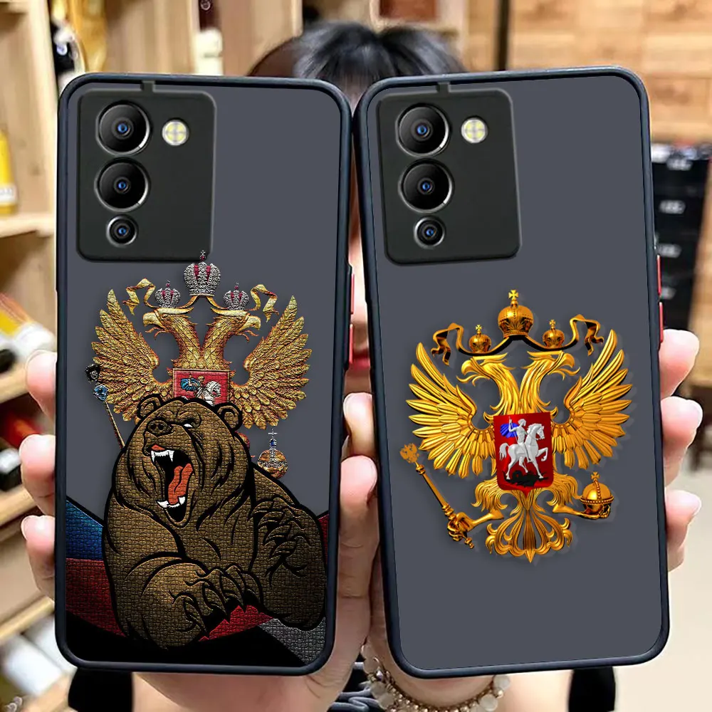 Matte Case for infinix NOTE 12 G96 11 10 8I 8 7 SMART 4 SPARK 8 8P 6 PRO S5 Case Funda Shell Fashion Russia Russian Flags Emblem