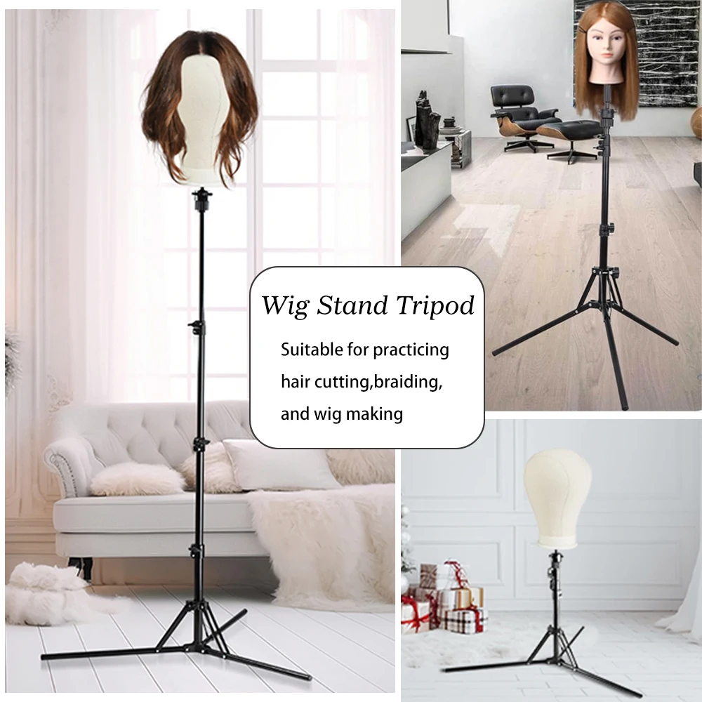 Plussign 41Cm A 160Cm Altezza Regolabile Tela Parrucca Testa Del Basamento Inversa Pieghevole Treppiede Per Testa di Manichino Parrucca Strumento di Visualizzazione