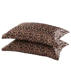 Sexy Leopard Print Polyester Pillow Cover 48x74 Rectangle Bedding Pillow Case Solid Color Satin Home Decorative Pillowcase