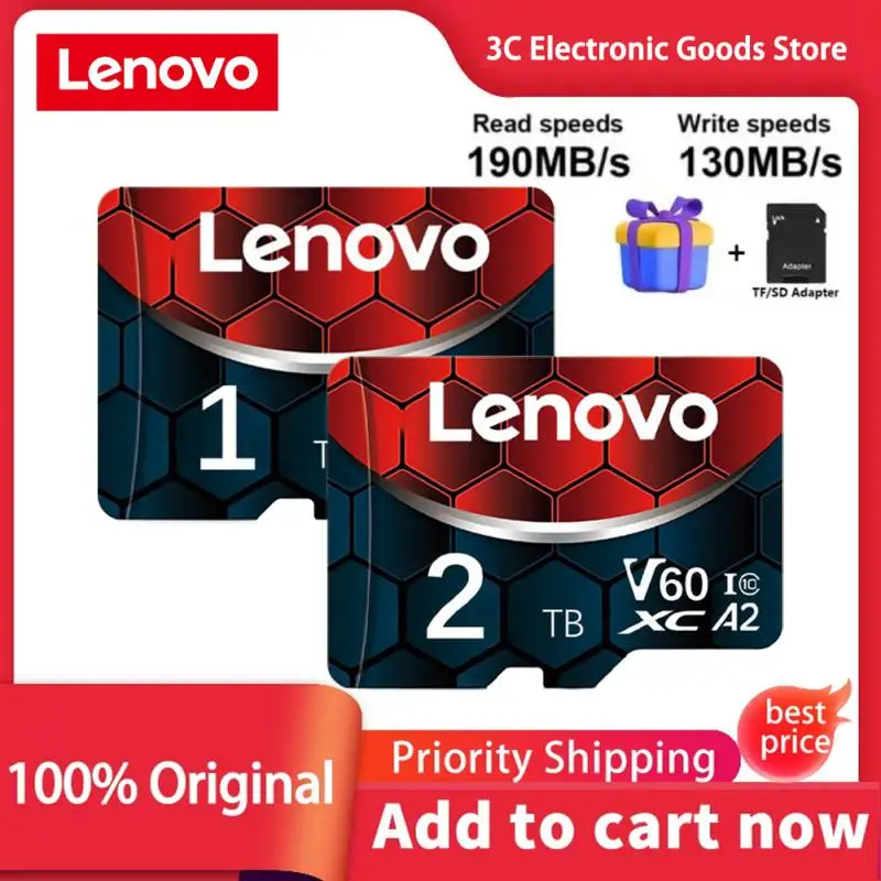 Lenovo 2TB Micro TF SD-Karte 1TB SD-Speicher karte Klasse 10 Hoch geschwindigkeit 128GB 512GB 256GB wasserdichte Flash-TF-Karte für Nintendo Switch