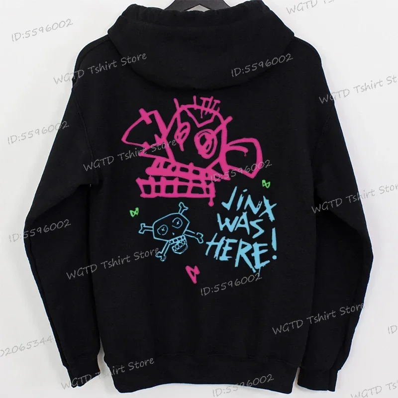 Arcane-Jinx Hoodies Harajuku Hip Hop เสื้อผู้หญิง/ผู้ชายเสื้อกันหนาวแฟนของขวัญคนรักเกมแฟชั่นการ์ตูนคลาสสิก Hoodies