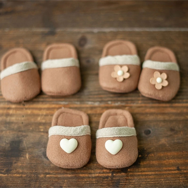 Newborn Baby Photo Props Girl Boy Crochet Slippers Handmade Shoes Newborn Photography Props Colorful Baby Shoes