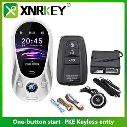 XRNKEY Smart Remote LCD Key PKE Keyless Entry Push Start Stop Button Car Start Stop Engine Ignition Device Car Alarm