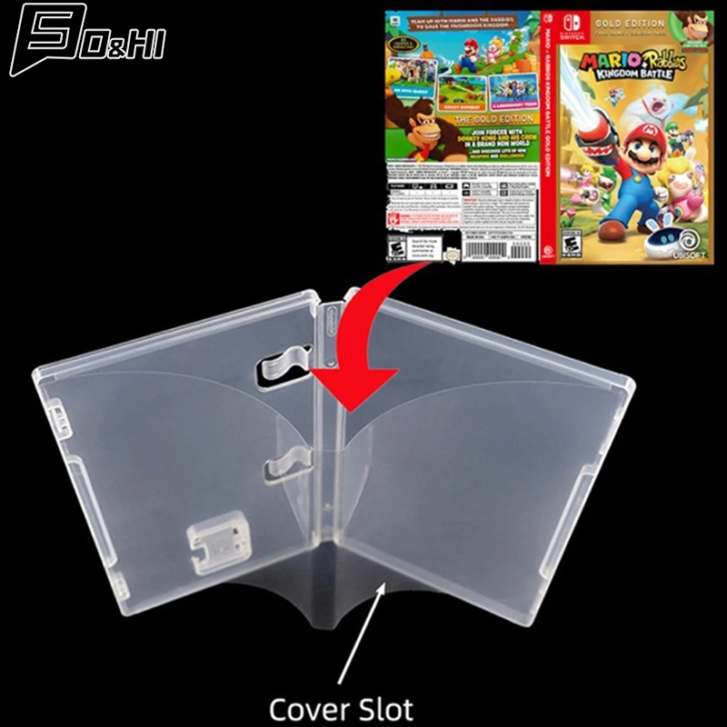 1Pcs Game Card Storage Case Transparent Box Cartridge Holder Shell For Switch NS With Book Holder For Inserted Cover