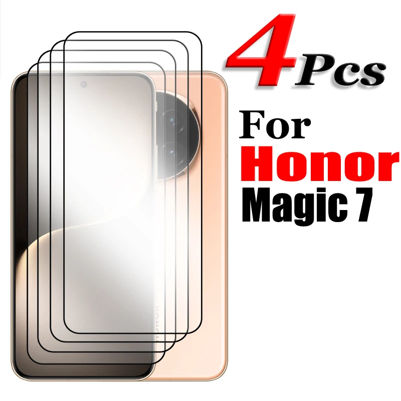 

4/3/2 PCS For Honor Magic7 Tempered Glass For Honor Magic7 Screen Protector HD Full Cover Glue Protective Glass For Honor Magic7