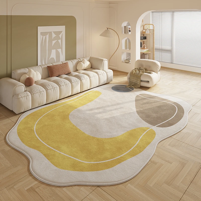 Creme Estilo Tapete De Pelúcia Espessado, Tapetes De Área Grande, Sala De Estar, Sofá, Casa, Quarto, Decoração De Cabeceira, Simplicidade, Vestiário