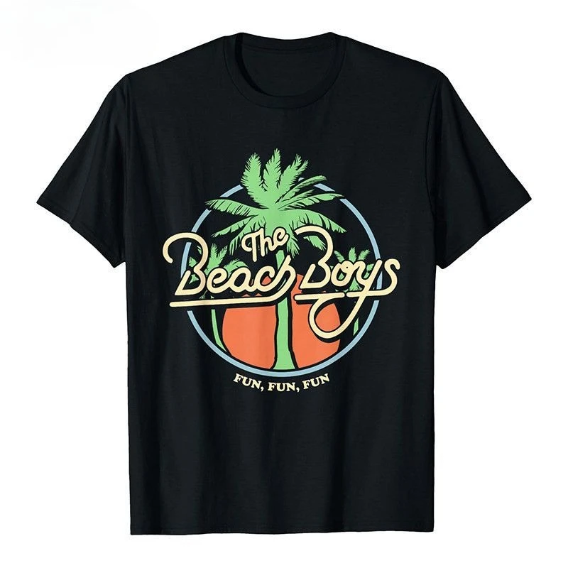 The Beach Boys - Psychedelic Rock American Surf Casual Short-Sleeved Men's Pure Cotton T-Shirt