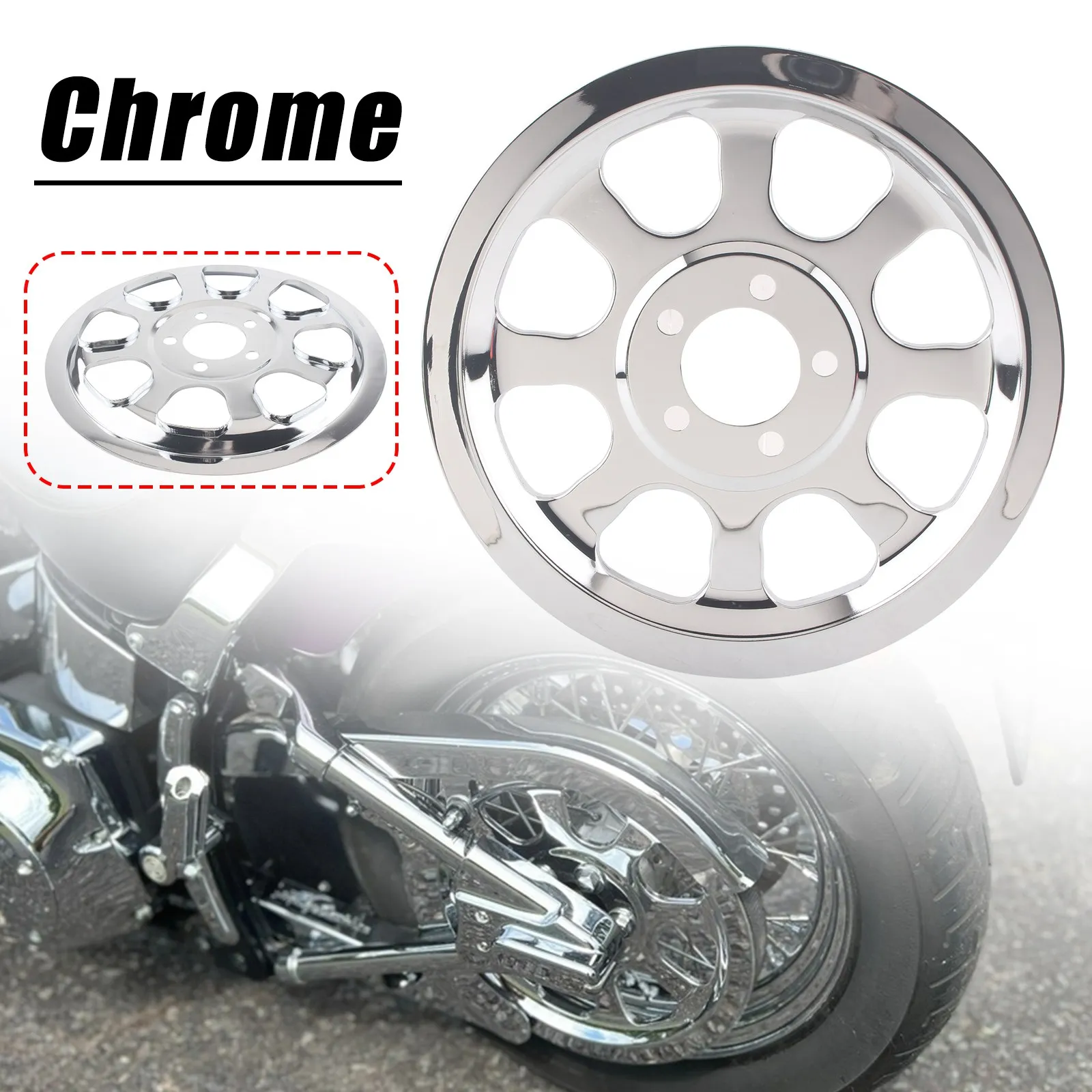 Motorcycle Outer Pulley Cover 70 Tooth Chrome Steel Accessories For Harley-Davidson FXST FLST 2000-2006 2001 2002 2003 2004 2005