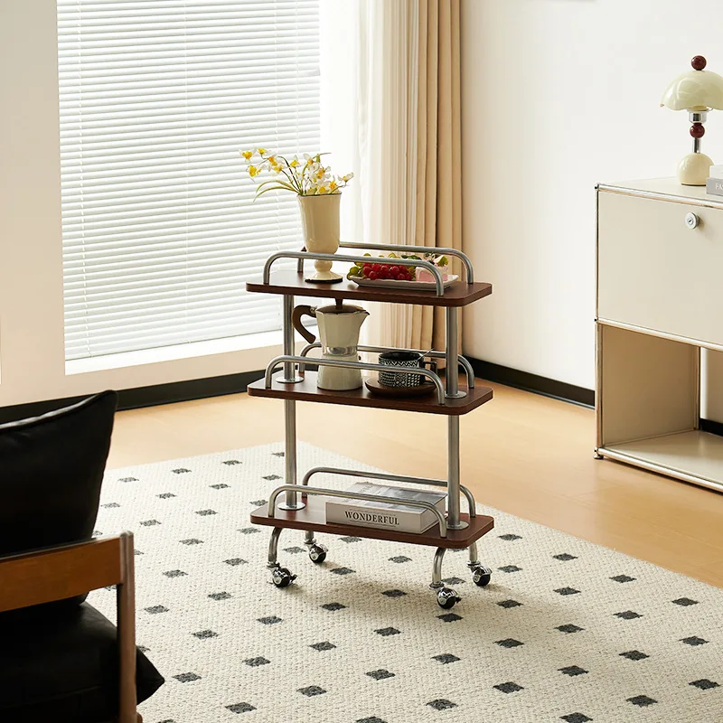 Небольшая полка для тележки, передвижная прикроватная тумбочка, полка для закусок, многослойное хранилище