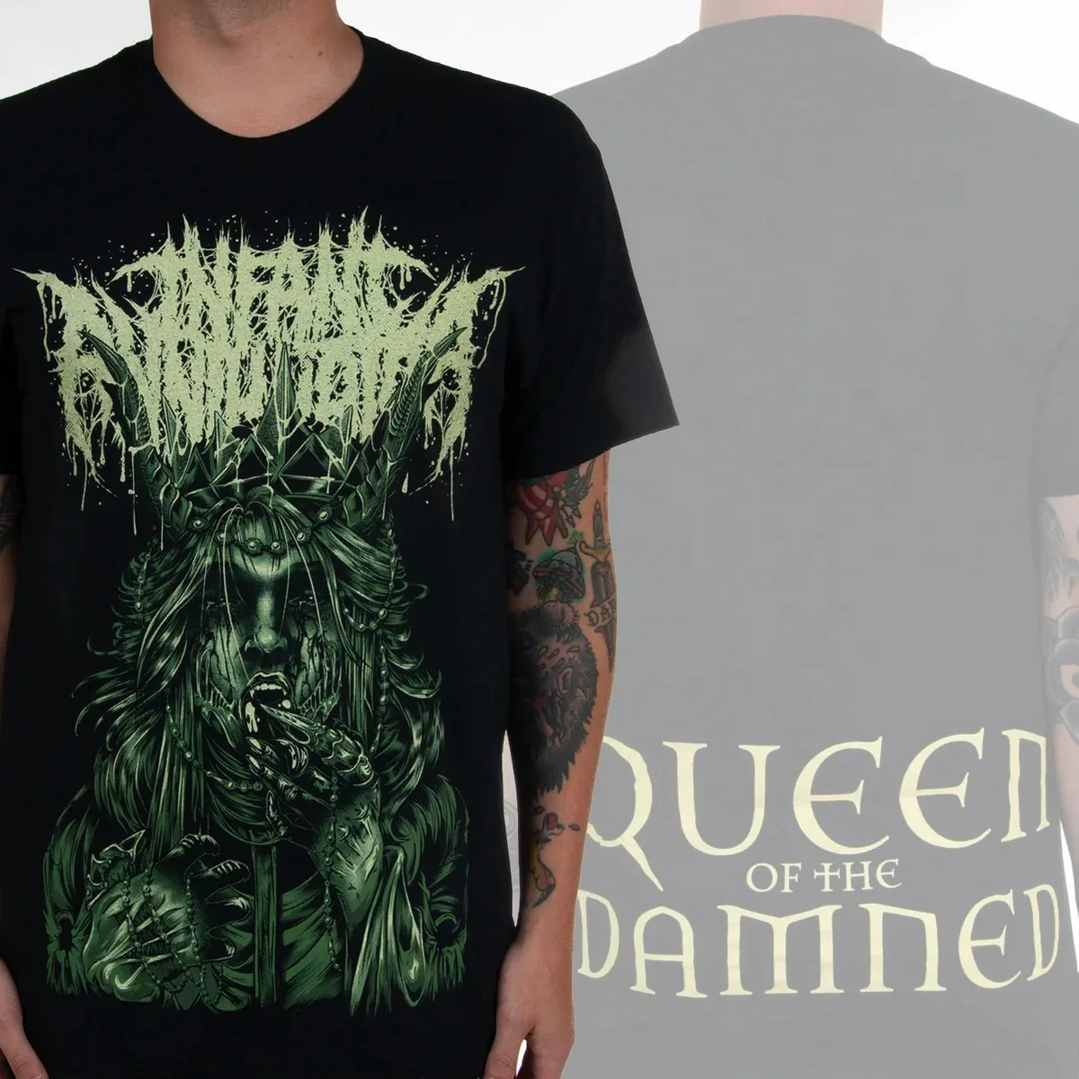 Three Bastards Warrior Castle Art Infant Annihilator Print T Shirt, Deathcore Band Fan Collectible Unisex Graphic Tee view 3