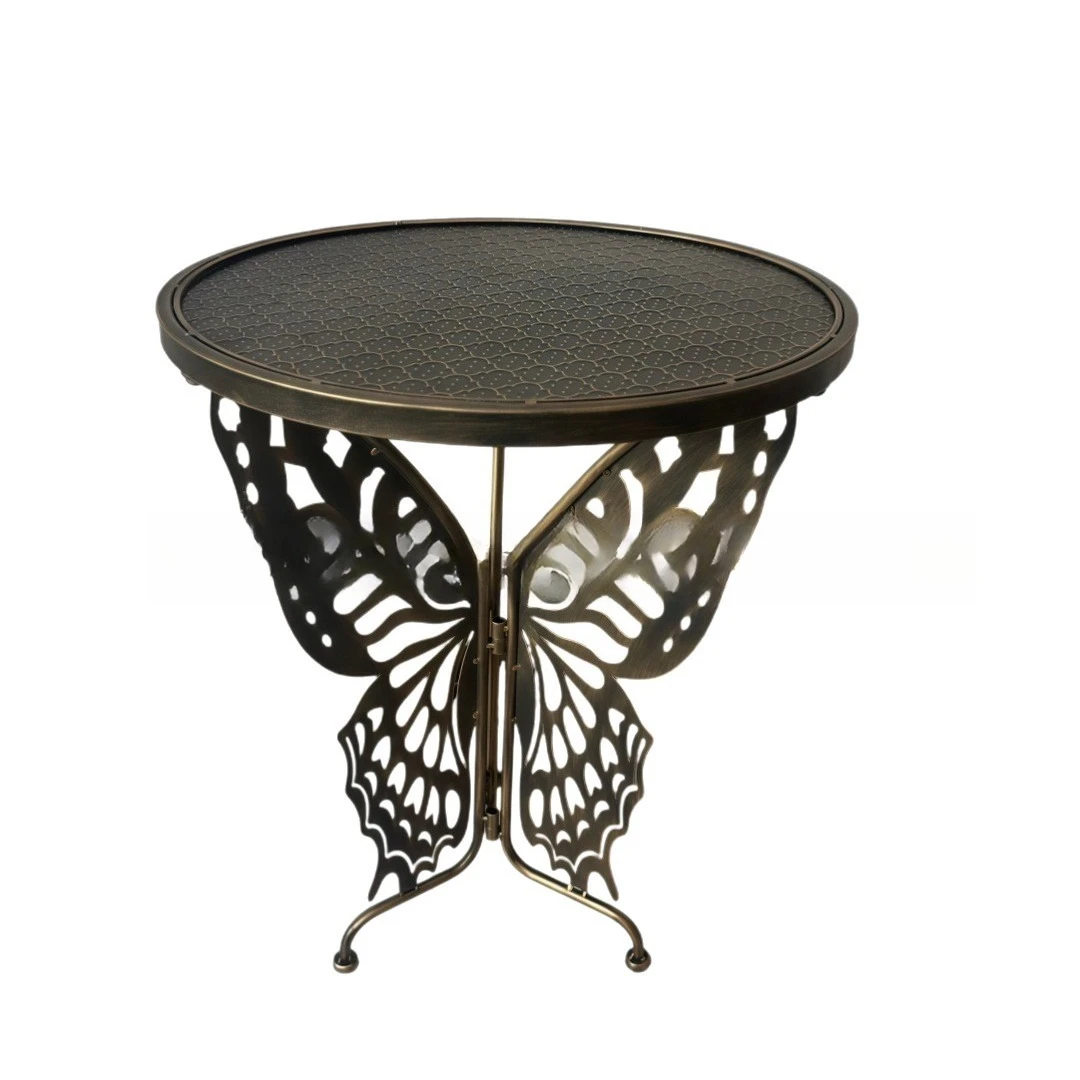 Metal handmade bronze butterfly courtyard coffee table side table living room hotel homestay coffee house