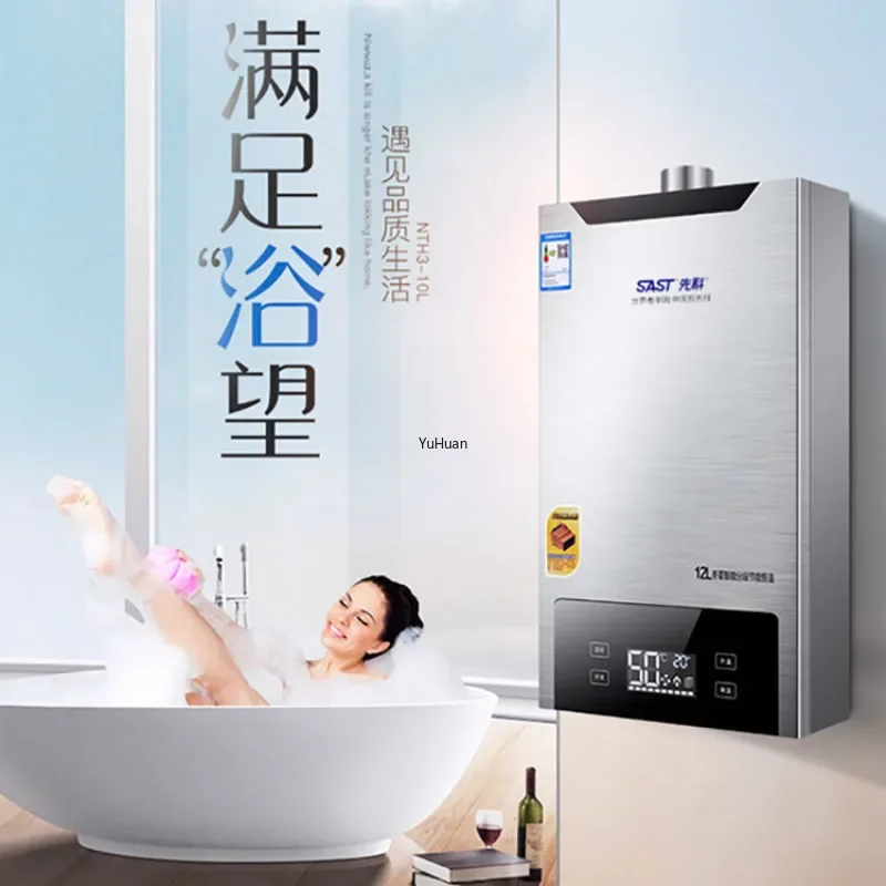 Calefator de água home fixado na parede do gás, gás natural, LGP, tipo forte da emissão, 12 L