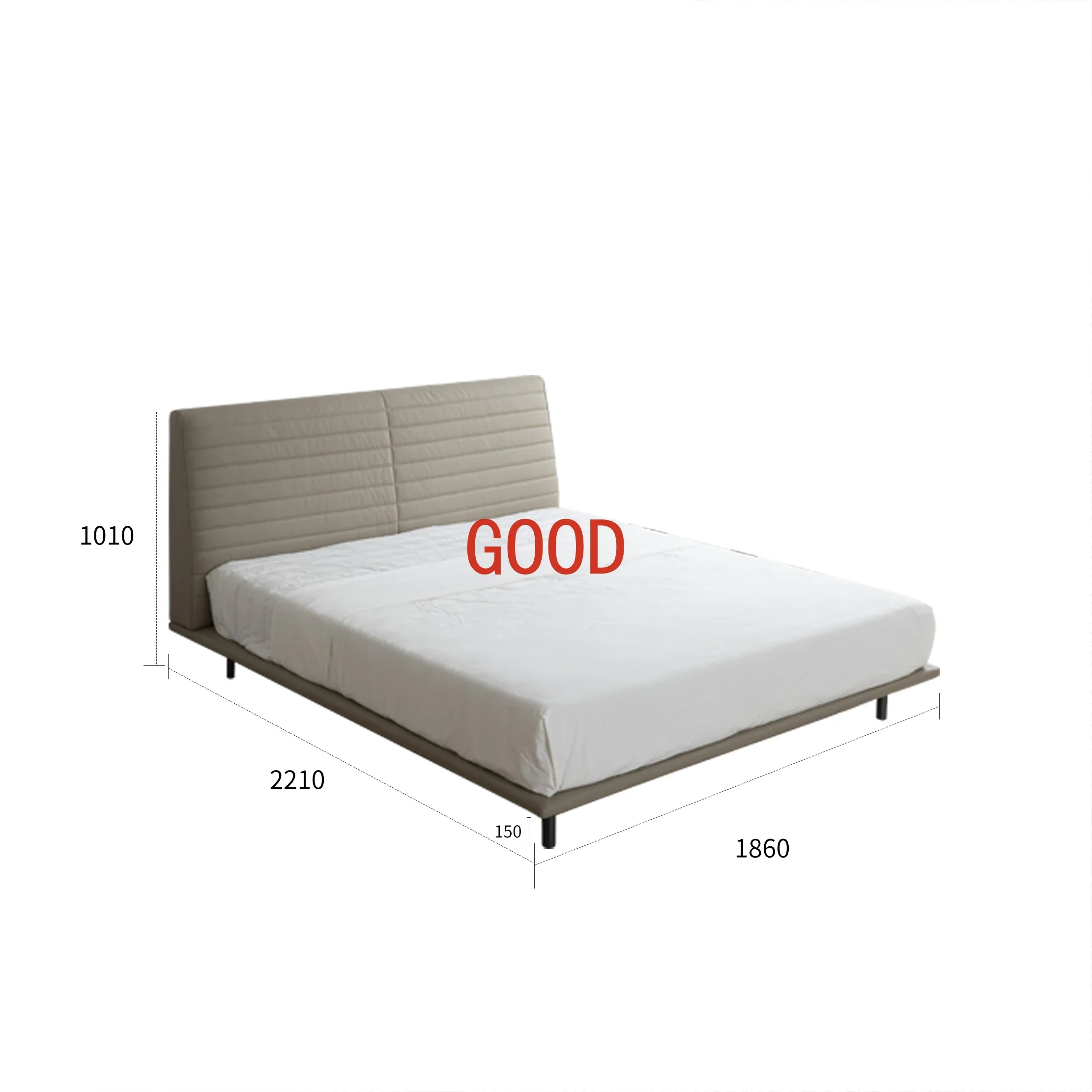 Light Luxury Leather Bed Modern Minimalist Master Bedroom Bed Soft