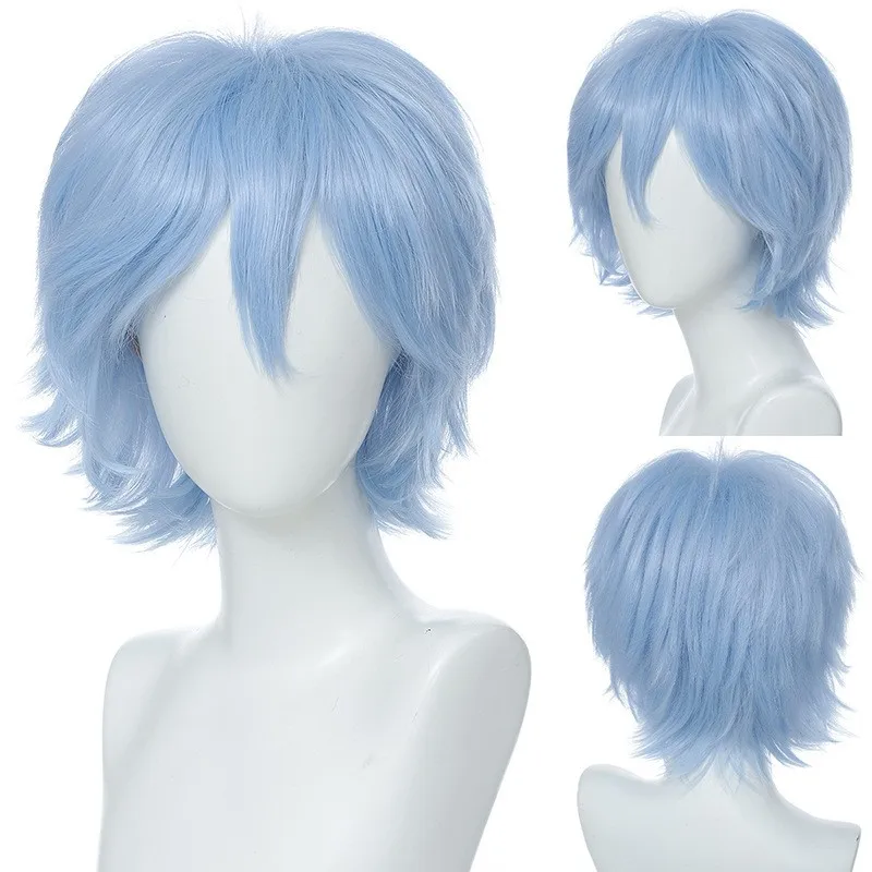 Perruques synthétiques courtes et moelleuses de 30cm, perruques complètes de Cosplay en Fiber résistante à la chaleur, Date A Live Shido Itsuka