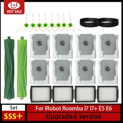 Accesorios de repuesto para iRobot Roomba i7 i7 i6 i8 i3 Plus E5 E7 E & I Series, cepillo lateral con filtro Hepa, cepillo principal para aspiradora