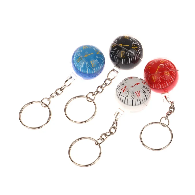 1Pcs Round Shape Small Mini Survival Compasses Key Chain Outdoor Camping Hiking Travel Precision Dial EDC Ball Keychain