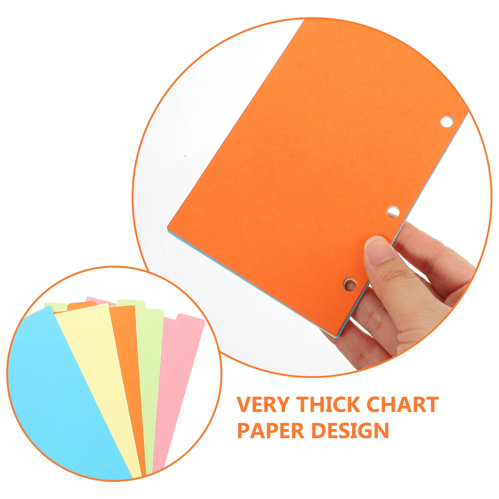 

6 Sets Colorful Index Label Paper Thick Refill Paper For School Office Organizer Binder Divider Loose-Leaf Notebook Divider