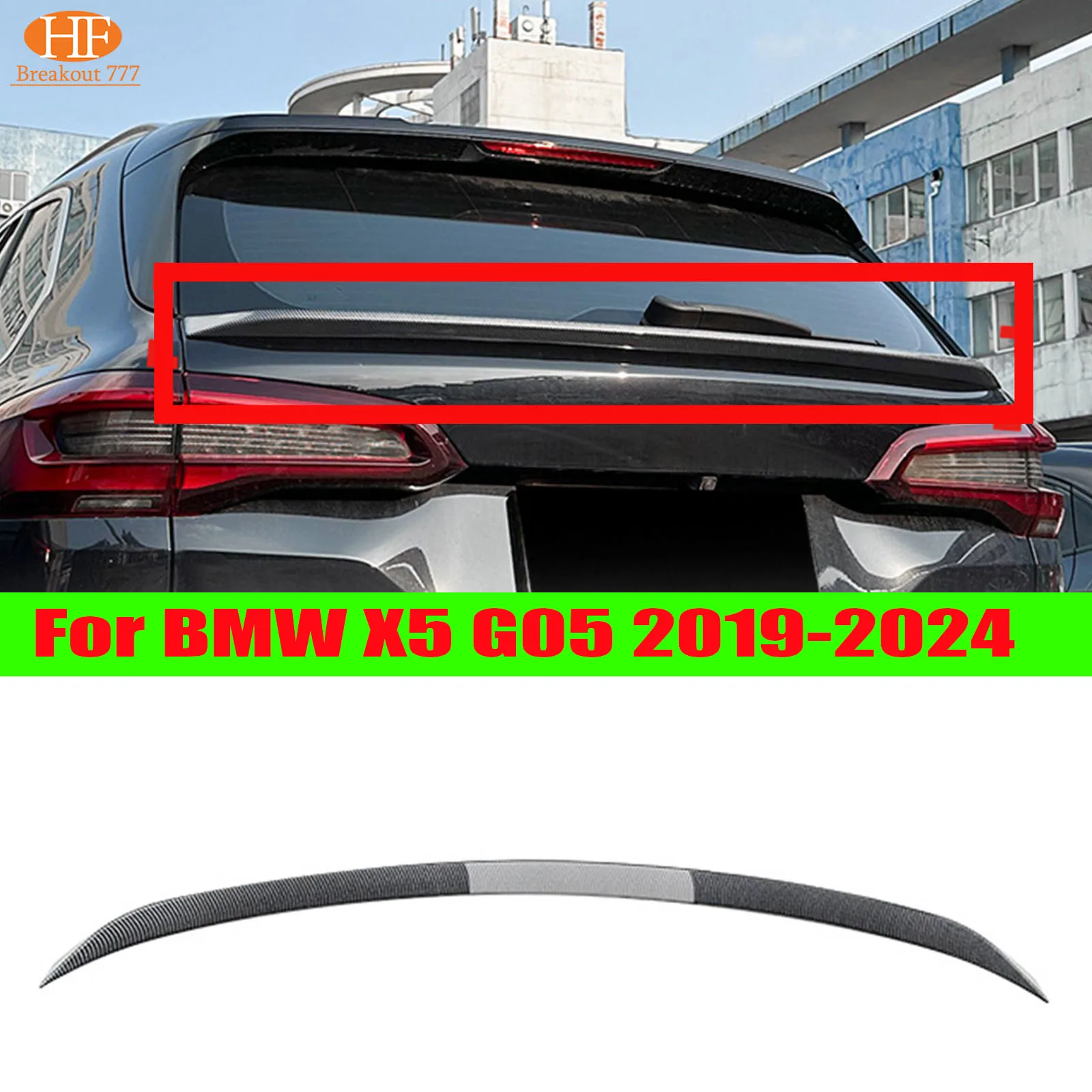 

Rear Trunk Spoiler Wing Glossy Black Rear Boot Lip Cap Spoiler Wing Bodykit Accessories For BMW X5 G05 2019-2024