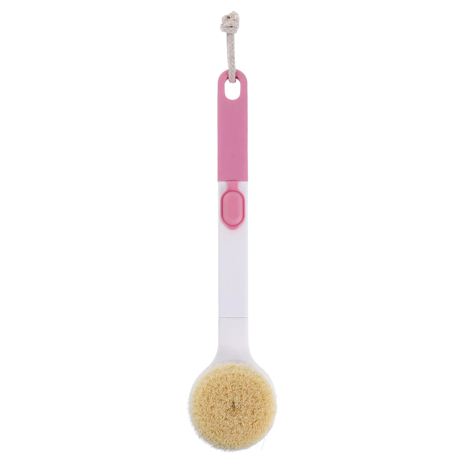 

Exfoliating Pink Long Handle Bath Brush Soft Bristles Pa6 Nylon ABS for Dead Skin Removal and Massage Bath Brush