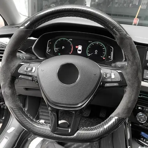10 best sales steering wheel cover carbon fiber - №9