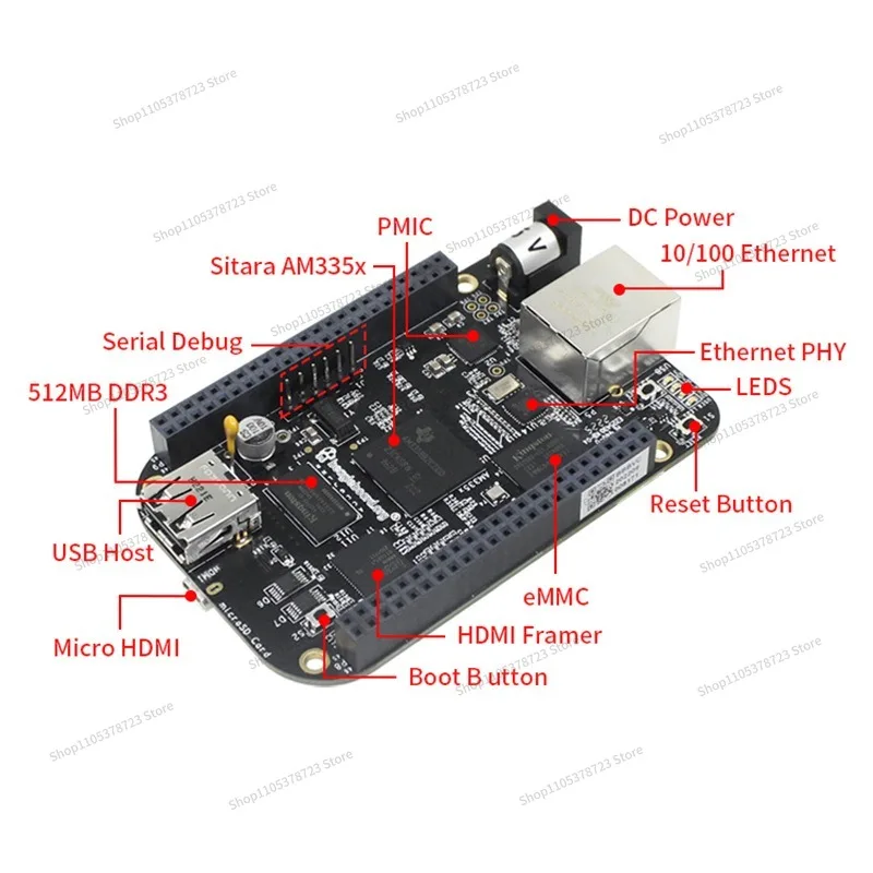 For Black Embedded Development Board AM3358 Main Board Linux Single Board ARM Computer
