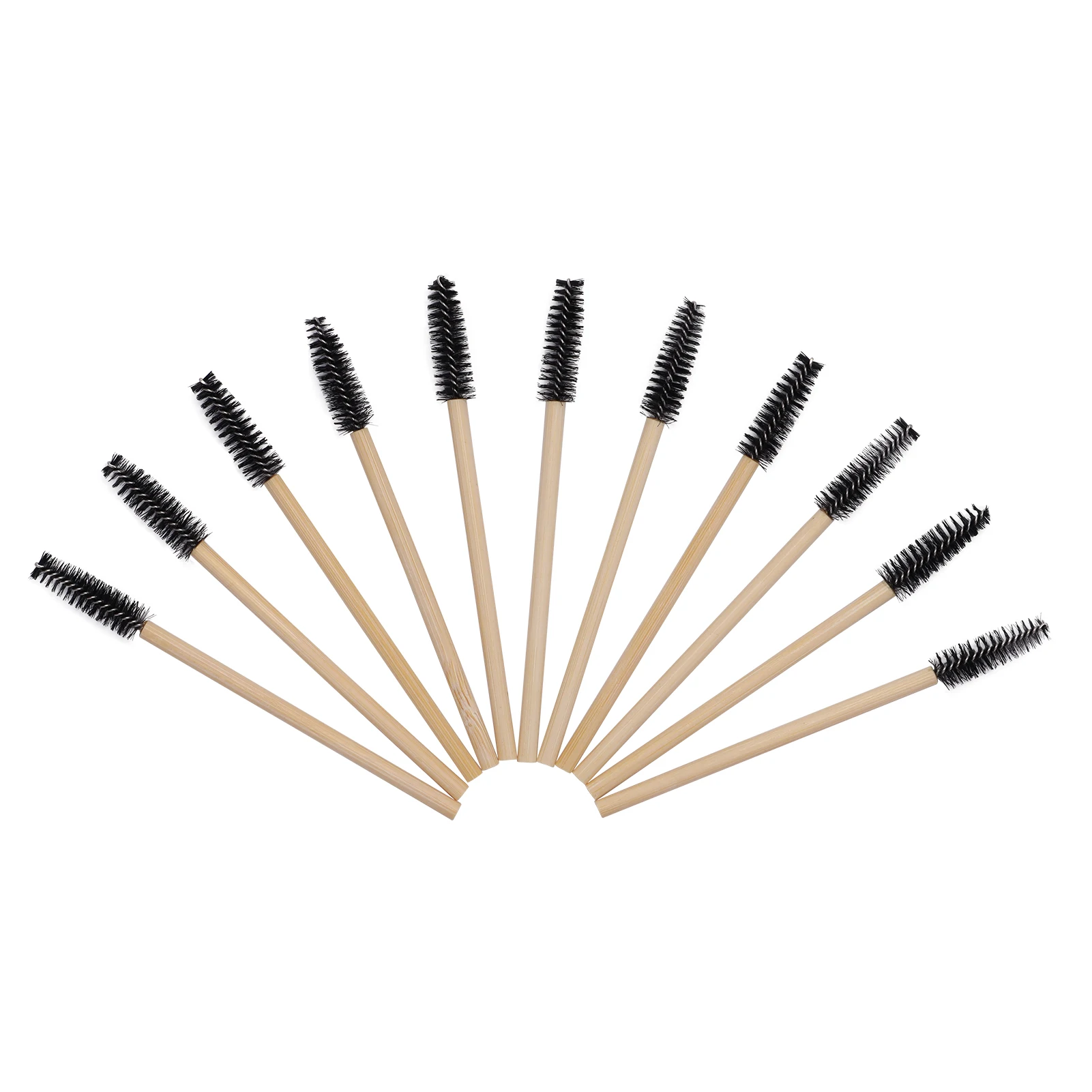 50Pcs Bamboo Eyelash Mascara Wand Disposable Eco-friendly Bamboo Handle Makeup Brushes Eye Lash Extension Spooly Eyebrow Brushes