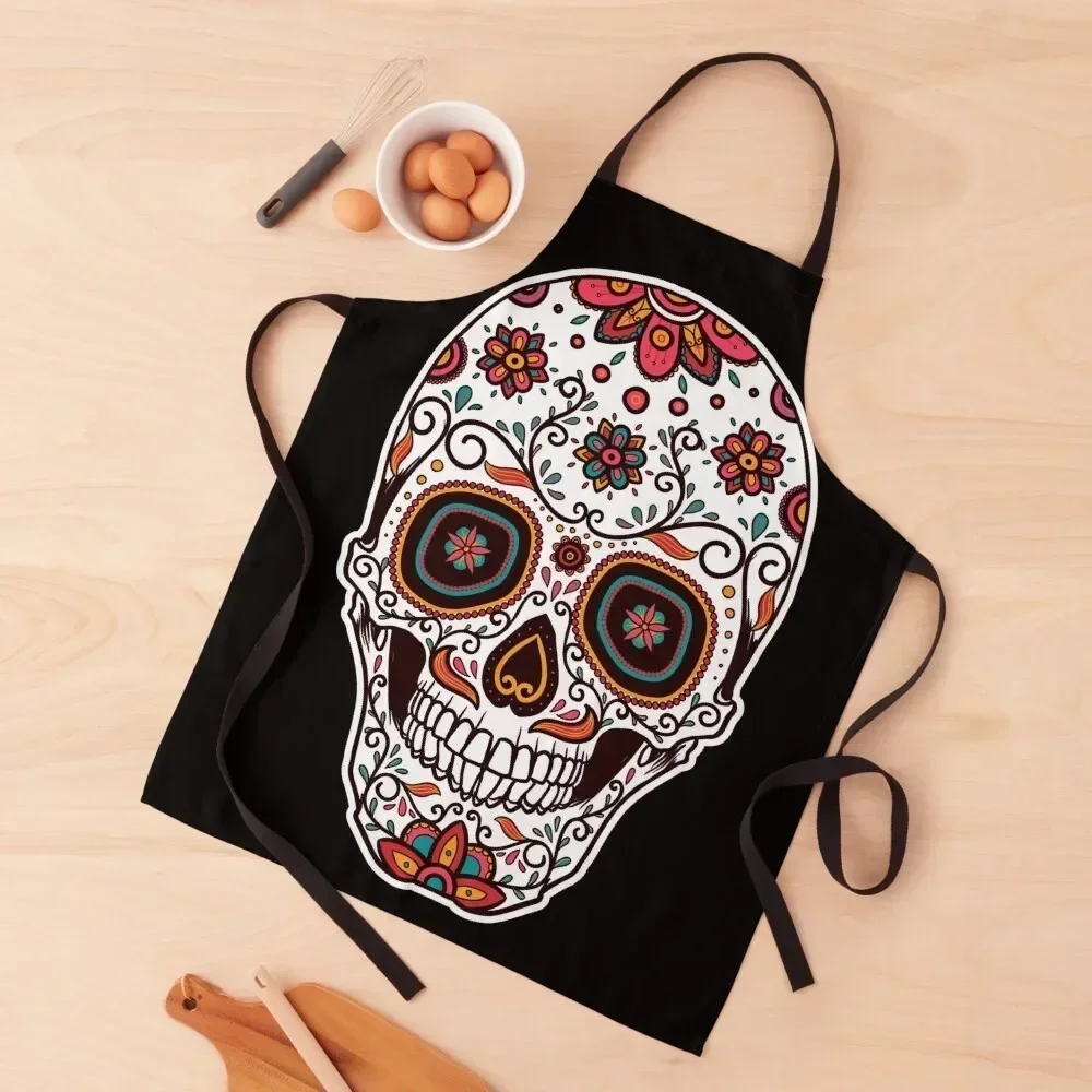 

Day of the Dead Mexican Sugar Skull Apron Women's Kitchen Waterproof Kitchen For Women Home And Kitchen with personal logo Apron