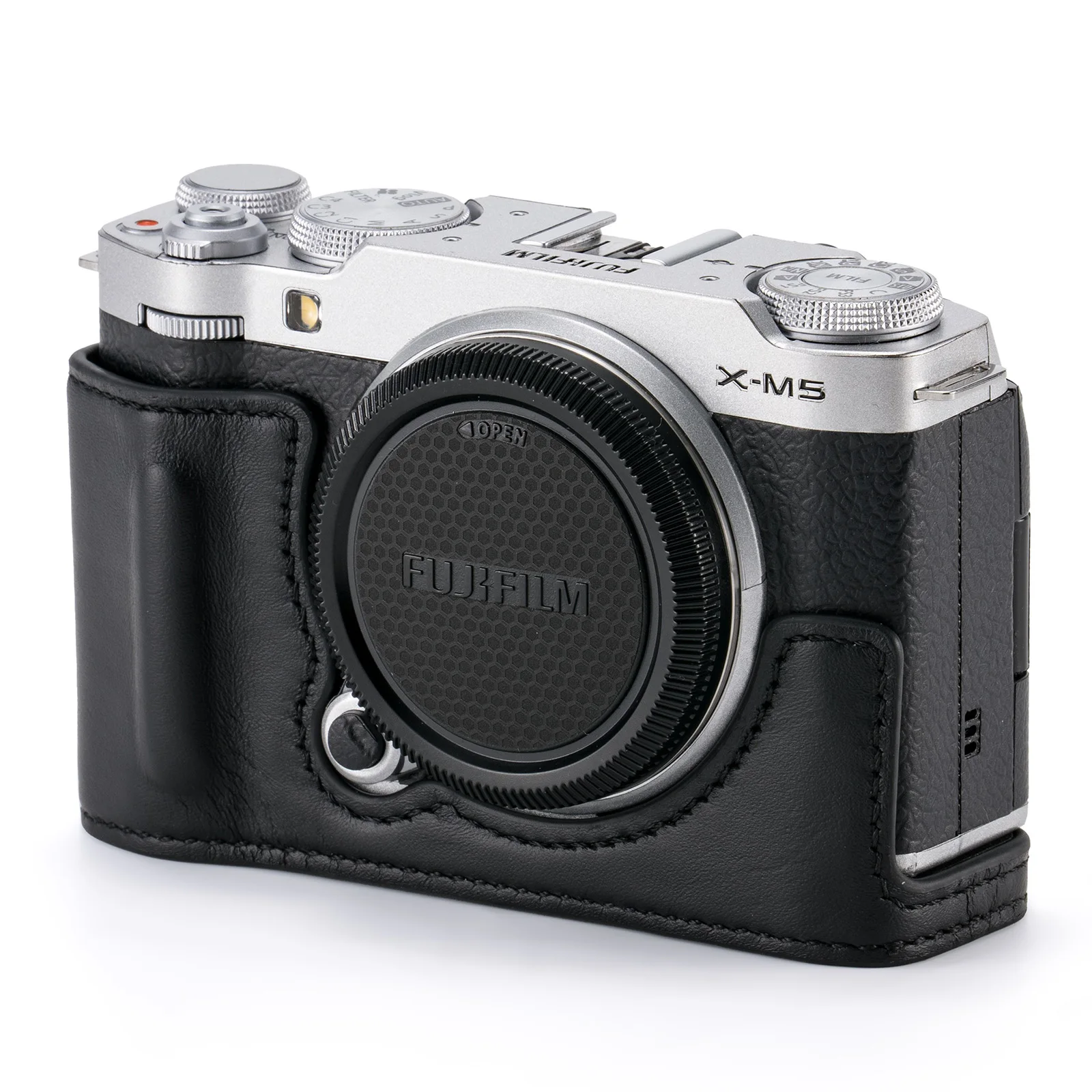 TILTA TA-T73 voor Fujifilm X-M5 Vintage camerakooi basisset basisset grondplaat met houten handgreep flitsschoen duimbeugel leer