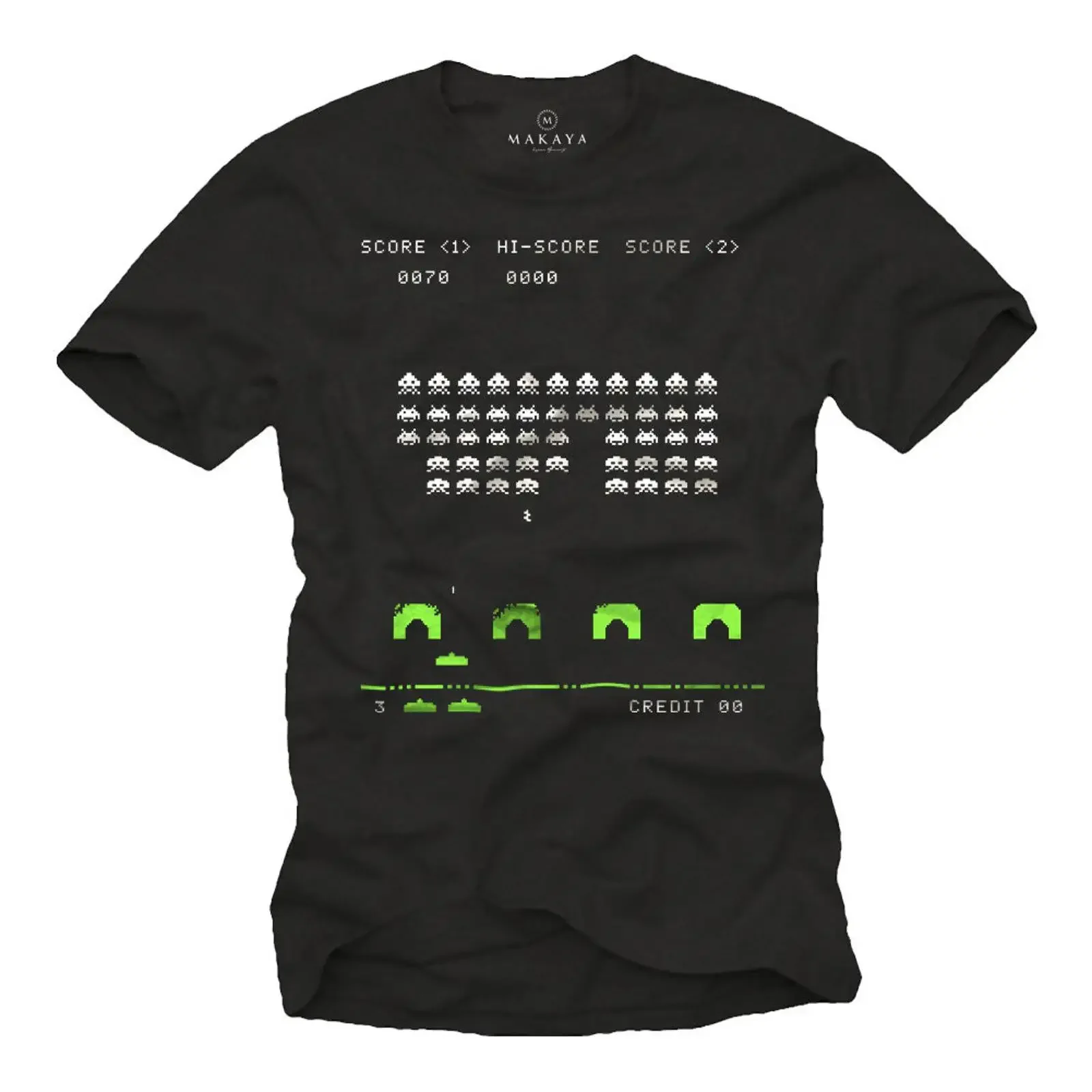 Men amp 39 s Gaming T Shirt Space Invaders s for Nerds and Geeks black XXXXXL vintage Washed Casual Unisex fashion Stretched