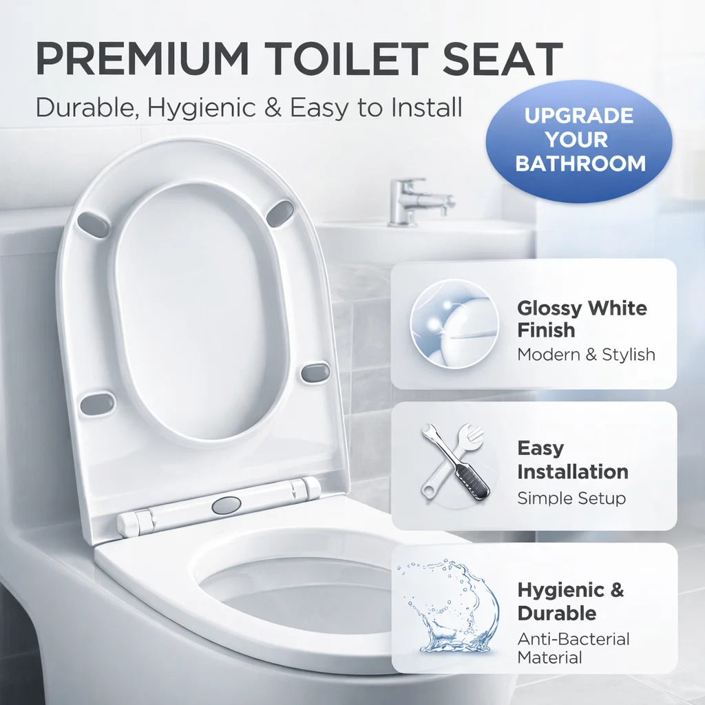 

Пластиковое сиденье для унитаза, универсальная сменная крышка для унитаза, легко устанавливается, подходит для большинства домашних унитазов