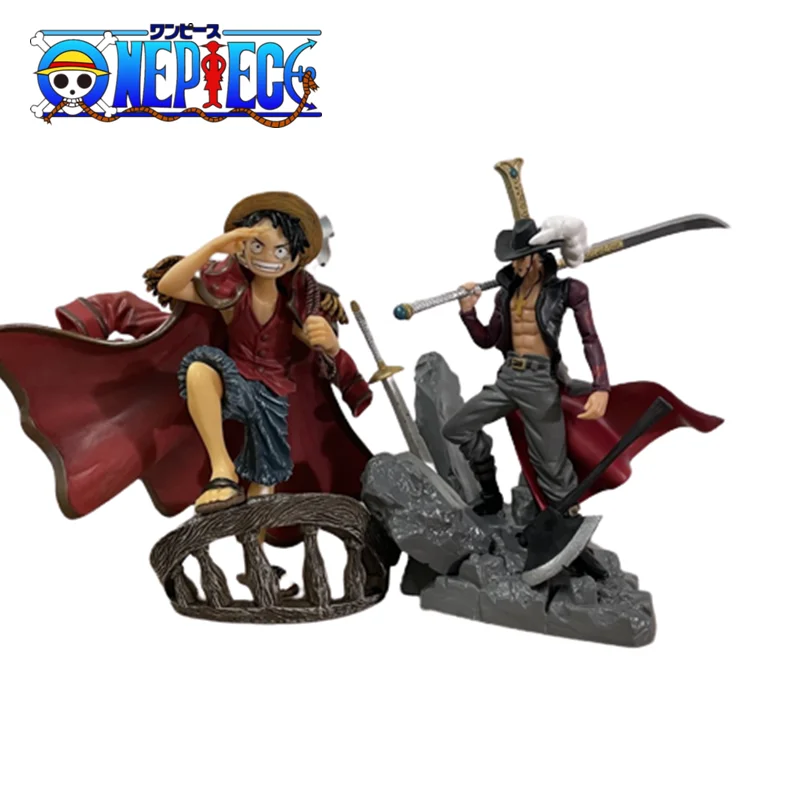 

15 см аниме One Piece Luffy And Dracule Mihawk Фигурки ПВХ фигурки, игрушки, статуя, коллекционный орнамент, модель, подарки на день рождения