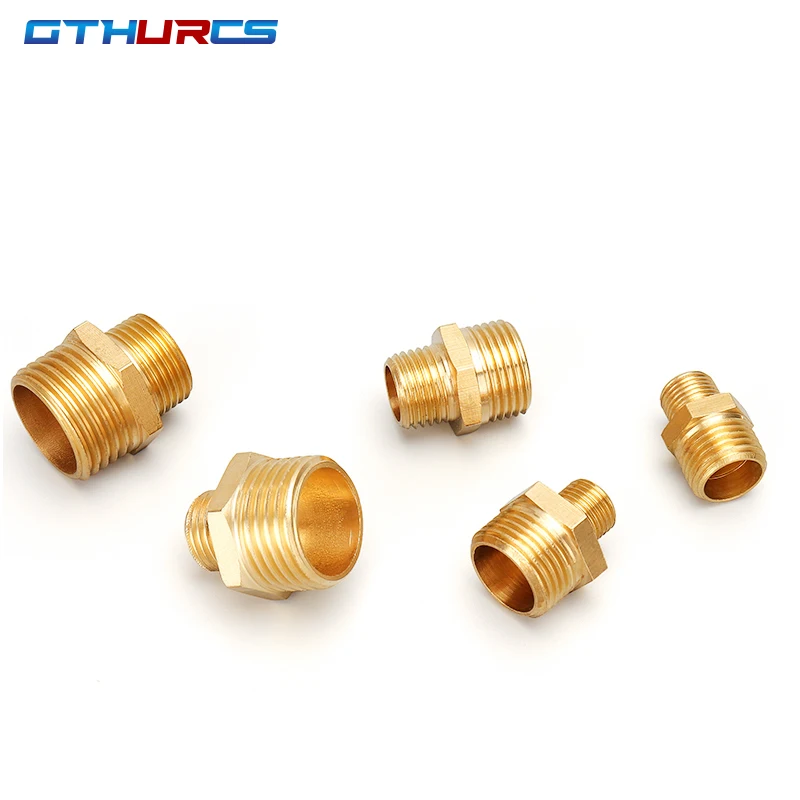 Brass Pipe Hex Nipple Fittings Quick Coupler Adapter 1/8 1/4 3/8 1/2 3/4 1 BSP Male to Males Thread Water Oil Gas Connectors