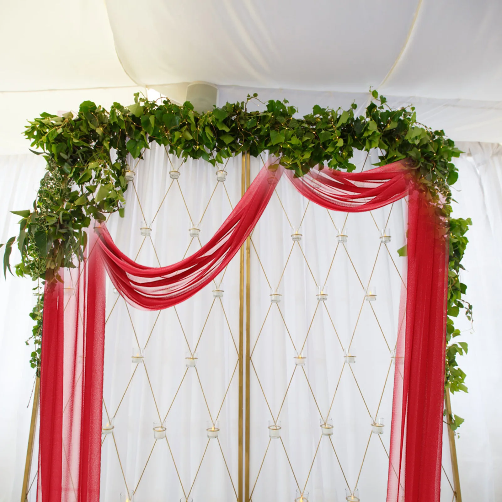

Premium Sheer Wedding Arch Draping Fabric Elegant Backdrop Decoration for Ceremony Party Ceiling Decor Sheer Backdrop