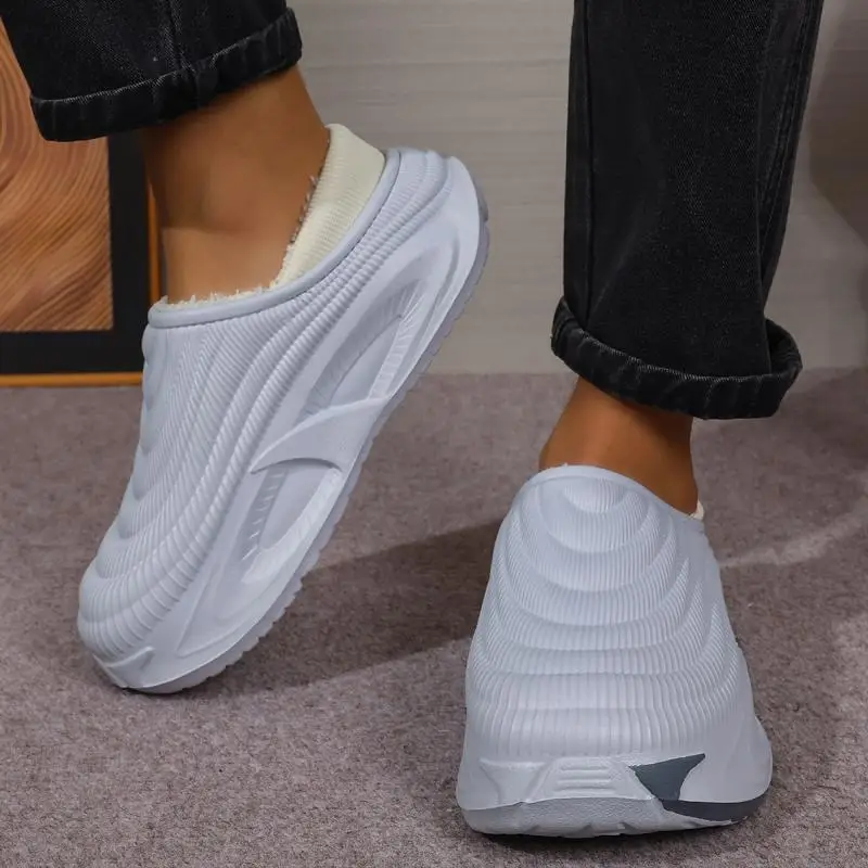 ZUOFU Herren 2026 Winter Wasserdichte EVA Clog-Hausschuhe, Große Größen Warm Gefüttert mit Fleece, Dicke Sohle, Rutschfest, Weiche Innen- und Außenschuhe – Detail 4