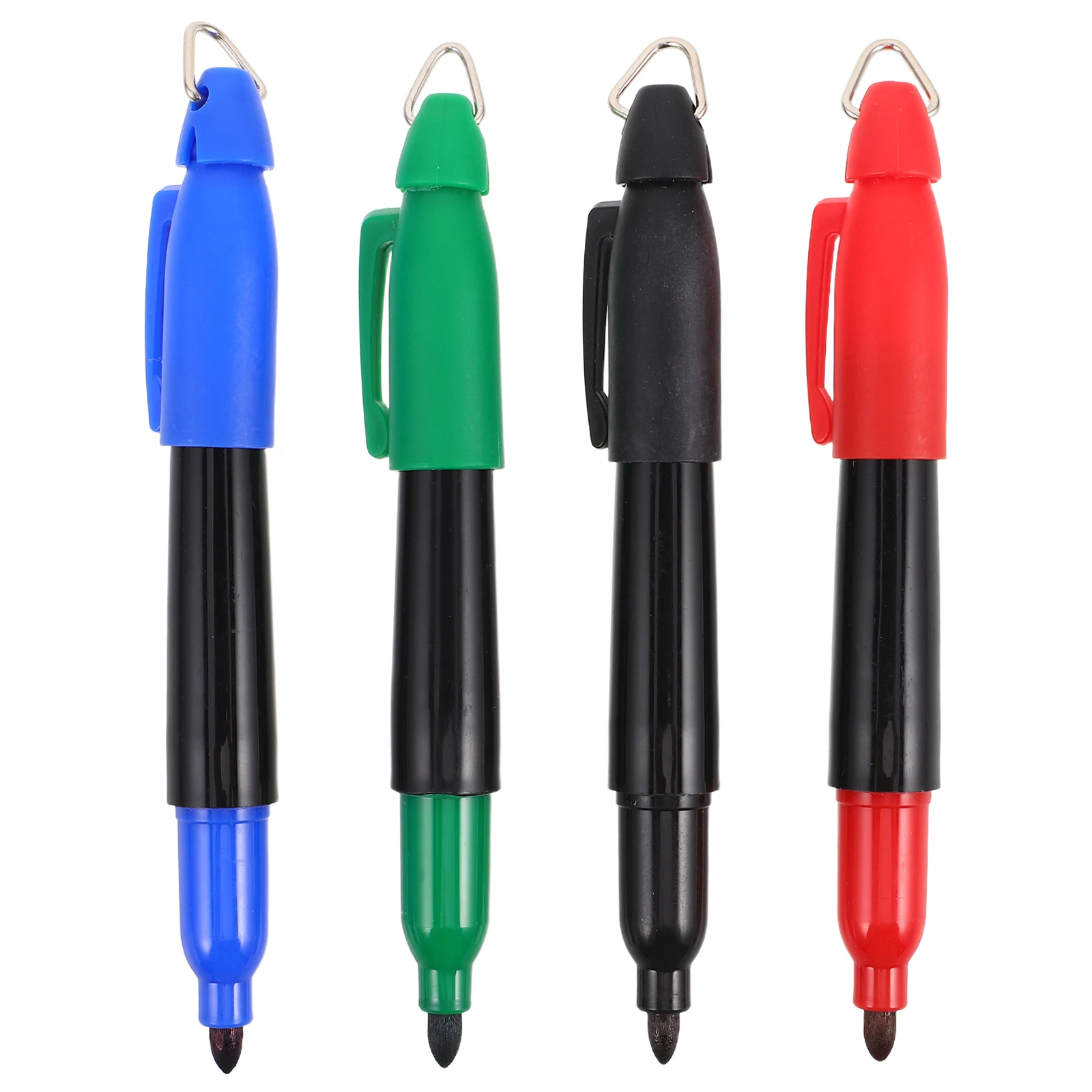 

4PCS Golf Alignment Markers Durable Plastic Cap Clip Triangle Hook Design Golf Pen Set Ballpoint Pens Training Course