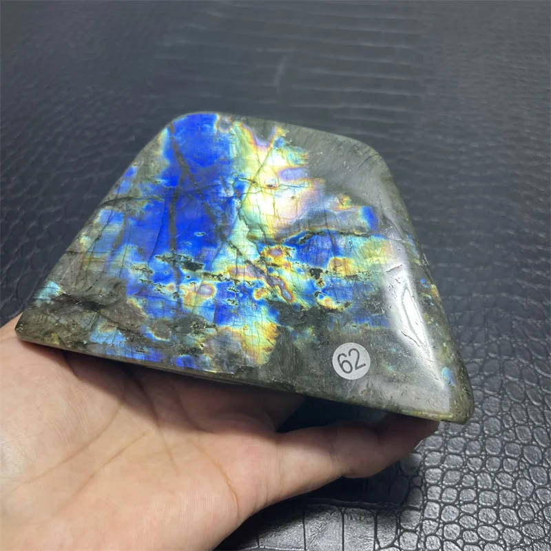 820g Highest Quality Natural Blue Colorful Purple Labradorite Freeform Crystal Healing Stone for Home Decor Spiritual Luck