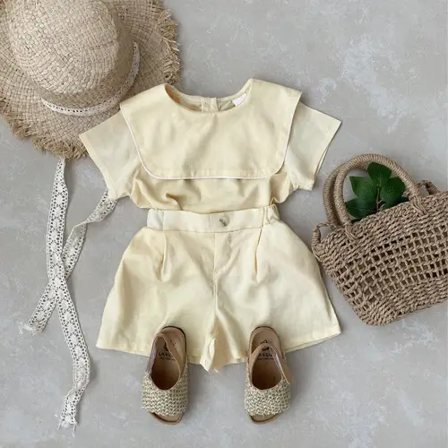 2026 Summer New Baby Short Sleeve Clothes Set Infant Girl Cotton Large Lapel T Shirts + Shorts 2pcs Suit Toddler Casual Outfits - Image 7